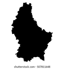 Luxembourg black map on white background vector