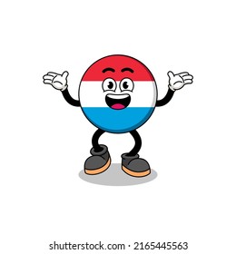 luxembourg cartoon searching with happy gesture , character design