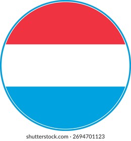 Luxembourg Circle Flag, Luxembourg Flag Icon