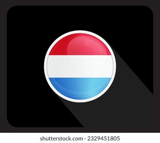 Luxembourg Circle Glossy Pride Flag Icon
