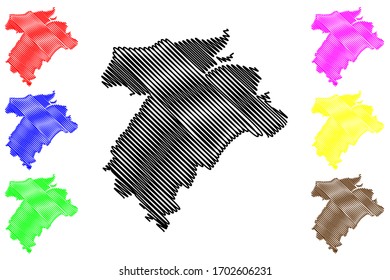 Luxembourg City (Grand Duchy of Luxembourg) map vector illustration, scribble sketch City of Luxembourg map