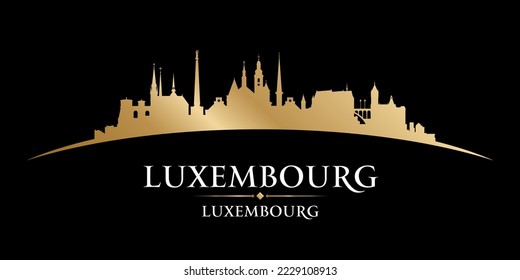 Luxembourg city skyline silhouette. Vector illustratio