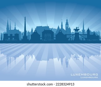 Luxembourg city skyline vector silhouette illustration