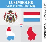 Luxembourg Coat of Arms, Flag and Map