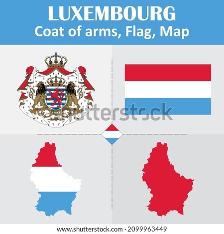 Luxembourg Coat of Arms, Flag and Map