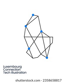 tecnología tecnológica de conexión de luxemburgo Icono del vector de logotipo poligonal geométrico Ilustración