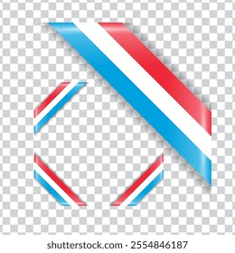 Luxembourg corner national flag with shadow