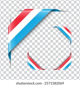 Luxembourg corner national flag with shadow