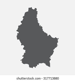Luxembourg country border map