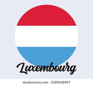 Luxembourg country flag in circle vector illustration