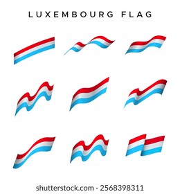Luxembourg Country Flag Vector Pack with Waving Style. For design elements with the concept of celebrating Luxembourg's big day.