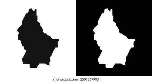 Luxembourg country map icon flat line symbol set.