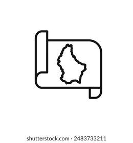 Luxembourg country map icon outline collection in black
