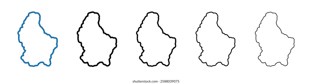 Luxembourg country map icon Outline vector logo for web ui