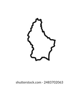 Icono de mapa de país de Luxemburgo Vector conjunto de colección para Web