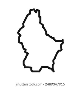 Luxemburg Länderkarte Symbol Vektorgrafik Symbol oder Zeichen Set Kollektion in schwarz-weiß Umriss