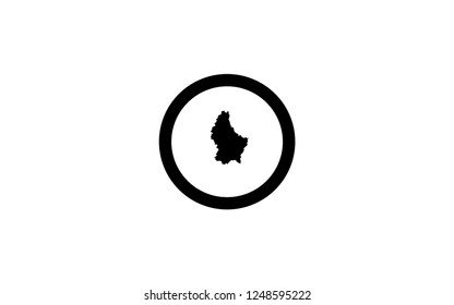 Luxembourg country shape outline map navigation