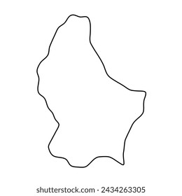 Luxembourg country simplified map. Thin black outline contour. Simple vector icon