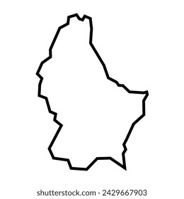 Luxembourg country thick black outline silhouette. Simplified map. Vector icon isolated on white background.