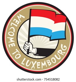 Luxembourg country welcome sign or stamp. Vector illustration