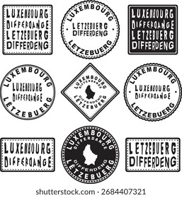 Luxembourg Differdange Round Seal Map Design
