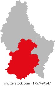 Luxembourg district isolated on Luxembourg map. Business concepts and backgrounds.