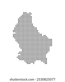Luxembourg - Dotted Map. Map formed by Dots. Vector Illustration