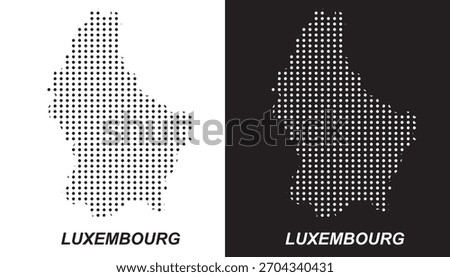 Luxembourg Dotted Map, Halftone Style Modern Digital Outline of Grand Duchy Vector EPS
