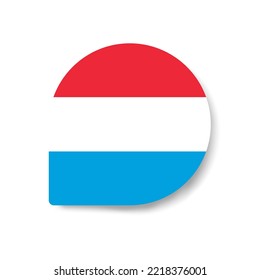 Luxemburgo soltó el icono de la bandera con sombra sobre fondo blanco.