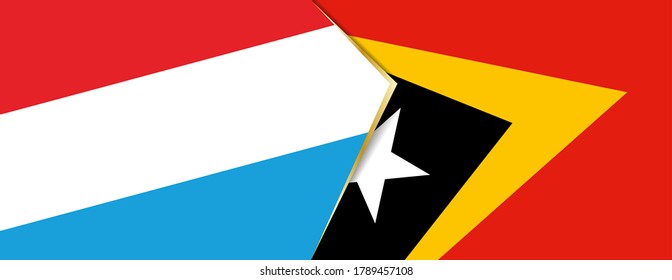 Luxemburg und Ost-Timor-Flaggen, zwei Vektorflaggen Symbol für Beziehung oder Konfrontation.
