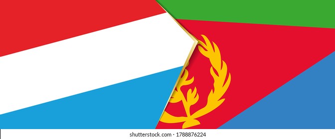 Luxemburg und Eritrea Flaggen, zwei Vektorflaggen Symbol für Beziehung oder Konfrontation.