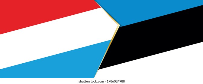 Luxembourg and Estonia flags, two vector flags symbol of relationship or confrontation.