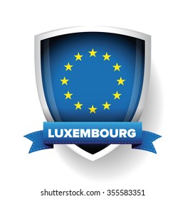 Luxembourg - EU member flag vector shield
