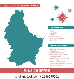 Luxembourg Europe Country Map. Covid-29, Corona Virus Map Infographic Vector Template EPS 10.