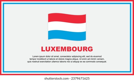 Plantilla de diseño de fondo de resumen de marca de Luxemburgo. Banner del Día de la Independencia de Luxemburgo, Ilustración de vectores de medios sociales. Bandera de Luxemburgo