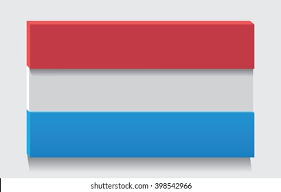 Luxembourg flag as art object.Vector illustration.