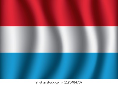 Luxembourg flag background with cloth texture. Luxembourg Flag vector illustration eps10.