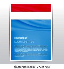 Luxembourg flag Brochure - Vector Flyer Cover Page Design