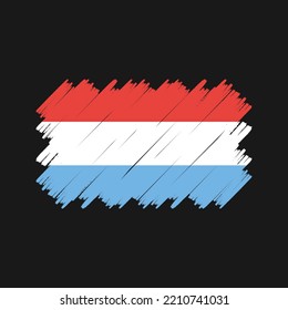 Luxembourg Flag Brush Painted Vector Illustration