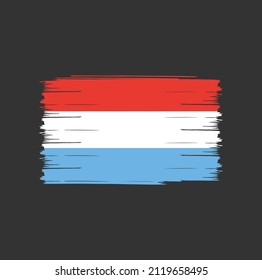 Luxembourg flag with brush stroke background