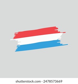 Bandera de Luxemburgo en estilo pincel. Ilustración vectorial
