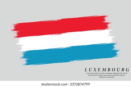 Luxembourg flag brush vector background. Grunge style country flag of Luxembourg brush stroke isolated on white background