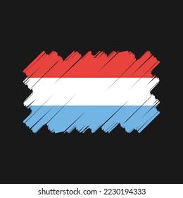 Luxembourg Flag Brush Vector Illustration