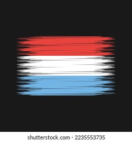Luxembourg Flag Brush Vector Illustration