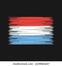 Luxembourg Flag Brush Vector Illustration