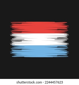Luxembourg Flag Brush Vector Illustration
