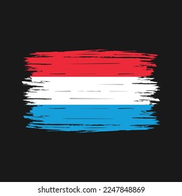 Luxembourg Flag Brush Vector Illustration