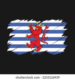 Luxembourg Flag Brush Vector Illustration