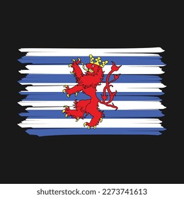 Luxembourg Flag Brush Vector Illustration