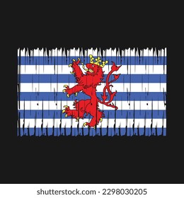 Luxembourg Flag Brush Vector Illustration